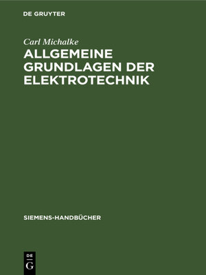 cover image of Allgemeine Grundlagen der Elektrotechnik